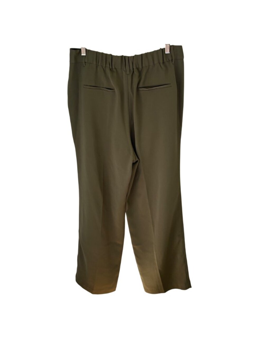 Quince Women's Stretch Crepe Pleated Wide Leg Pant in Olive Size 16 NWT - Picture 6 of 9